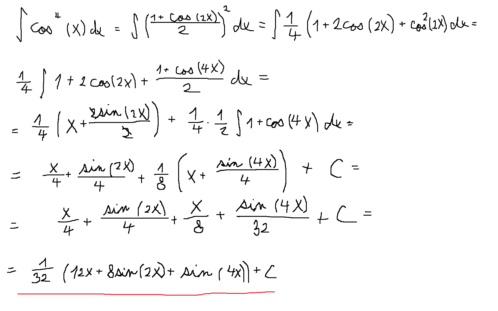 Интеграл 4 cos x dx. Интеграл cos^4x.